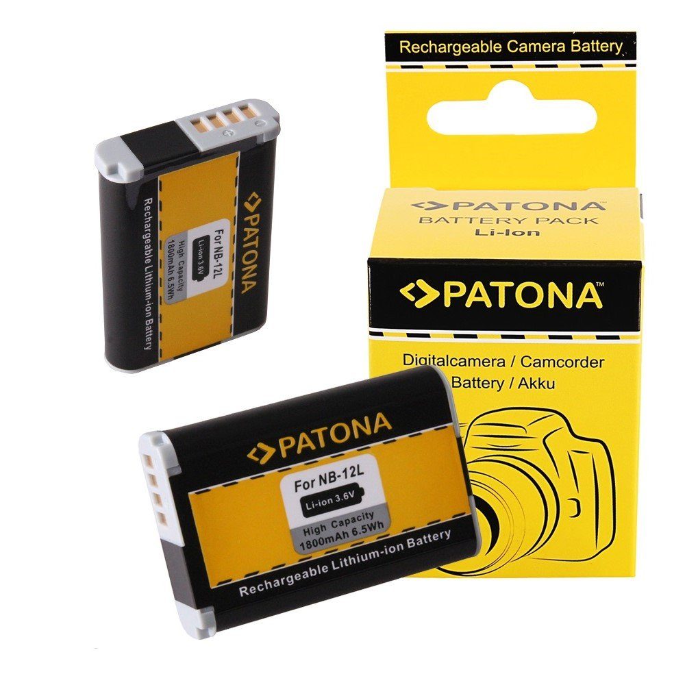 Patona 2x Akku für Canon NB-12L NB12L Kamera-Akku Kameraakku 1800 mAh ...