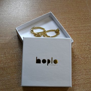 HOPLO Goldkette Ankerkette diamantiert Länge 36cm - Breite 1,2mm - 333-8 Karat Gold, Made in Germany