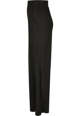 URBAN CLASSICS Stoffhose Urban Classics Damen Ladies Rib Jersey Wide Leg Pants (1-tlg)