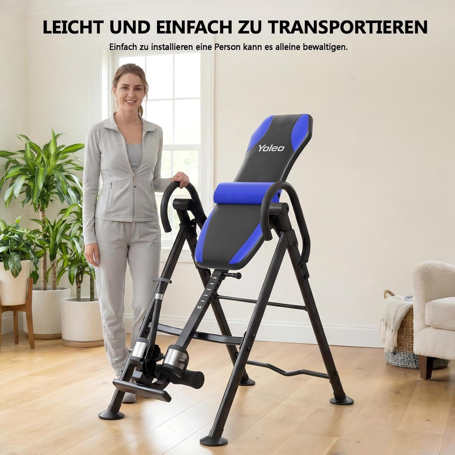 Dripex Rückentrainer Verstellbarer Inversionsbank Faltbarer Schwerkraftrainer