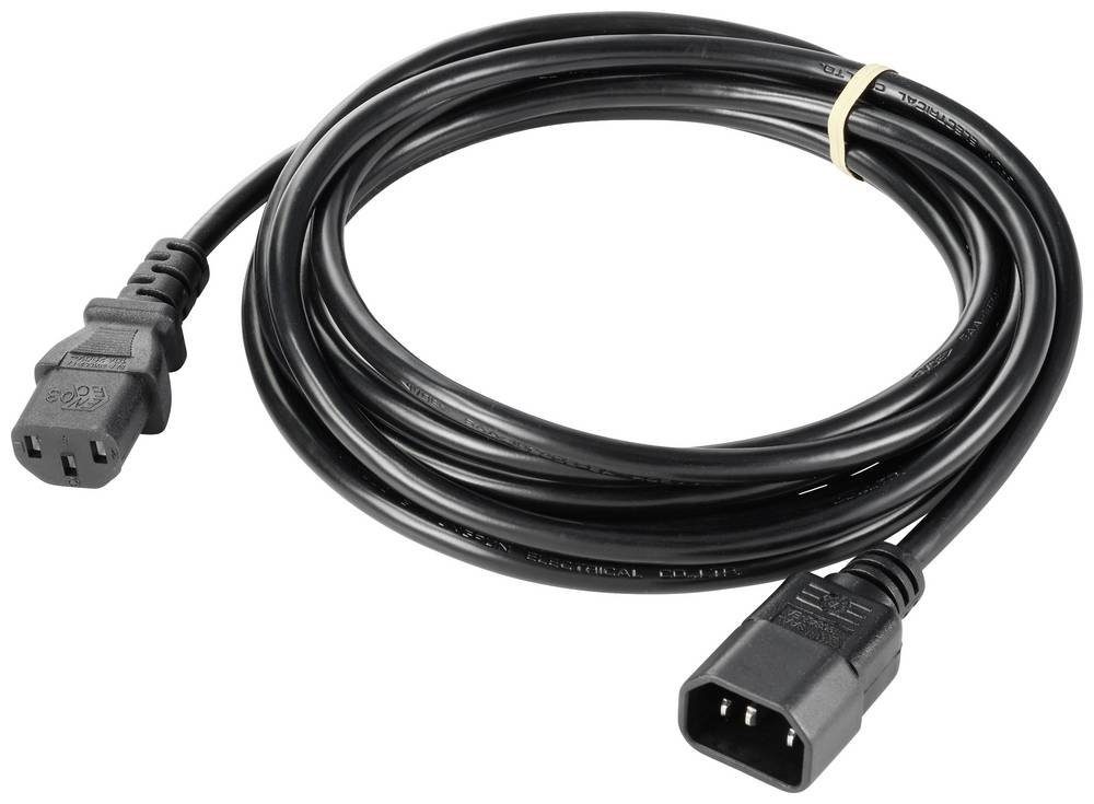 Elektro-Kabel, Schwarz m 3.50 (3.50 cm) Sygonix Verlängerungskabel Kaltgeräte Sygonix SY-5044234