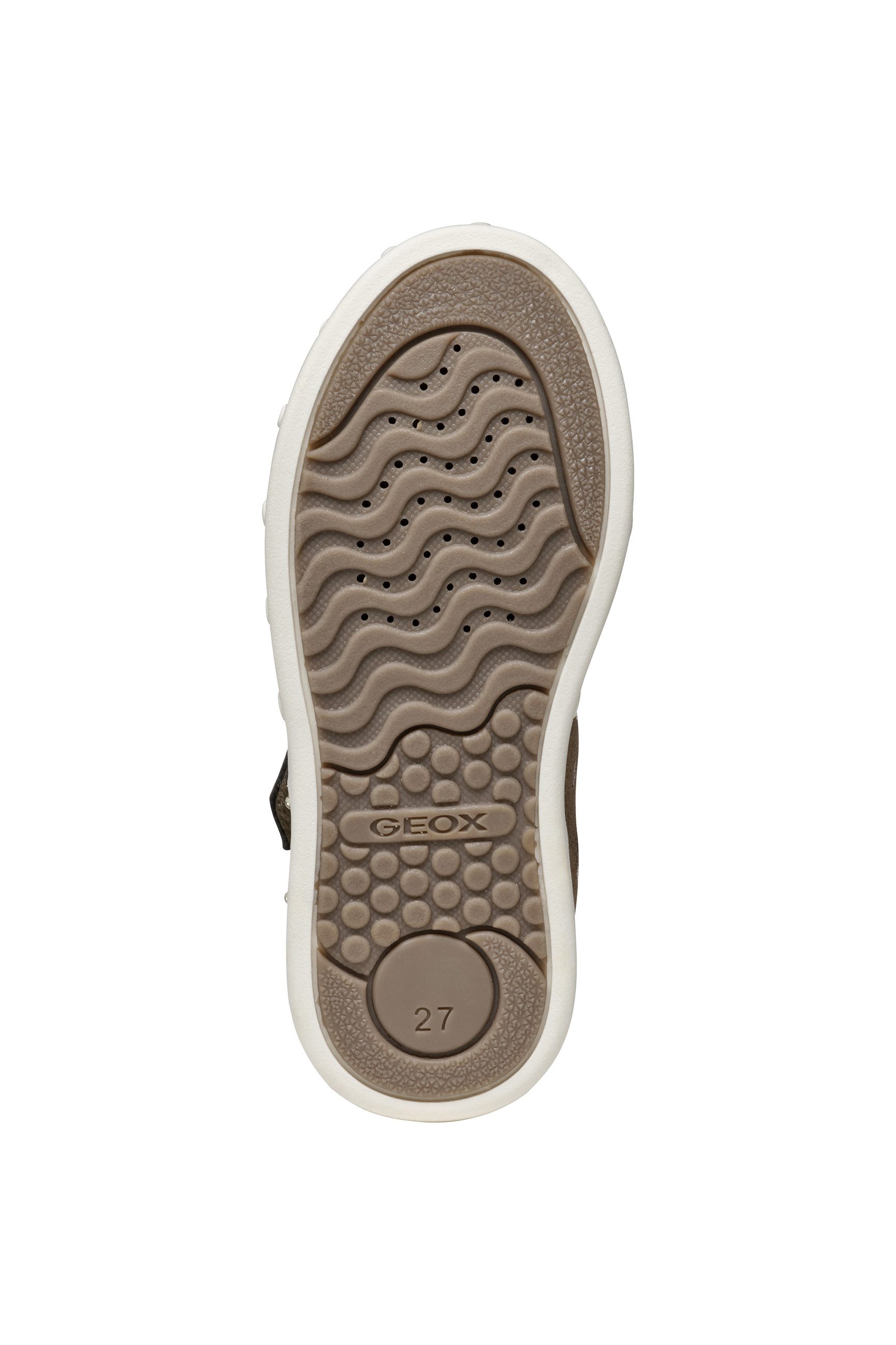 Geox J SKYLIN GIRL Blinkschuh Sneaker Schnürboots mit Glitzer, Blinkfunktion, Größenschablone zum Download