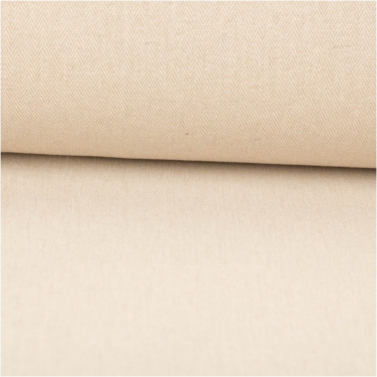 SCHÖNER LEBEN. Stoff Jacquard Dobby Stoff Fischgrat Natur Meterware – 1,40m Breite, pflegeleicht