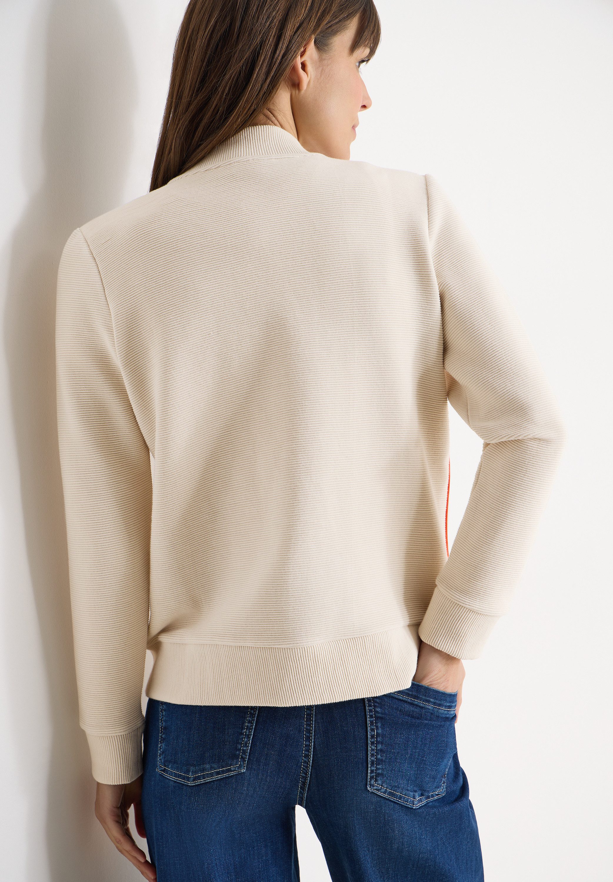 CECIL Sweatjacke mit feiner Ottoman-Struktur