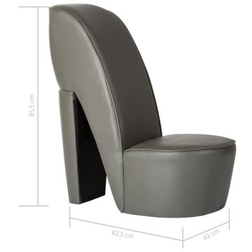 vidaXL Sessel Stuhl in Stöckelschuh-Form Grau Kunstleder (1-St)