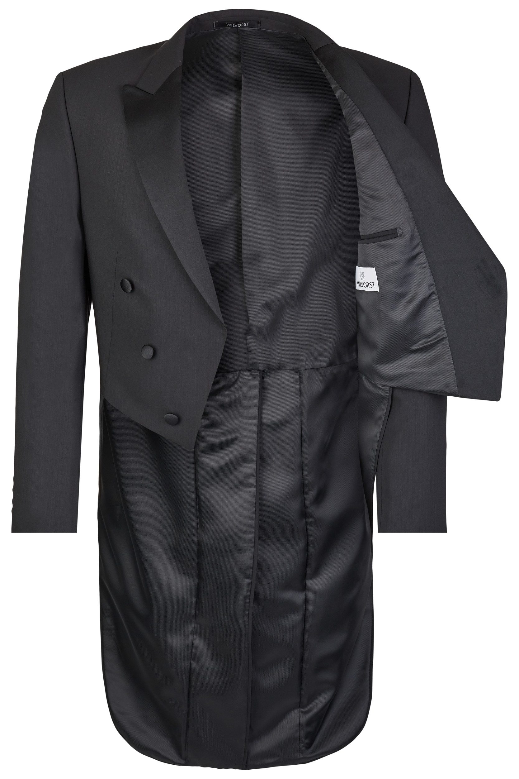 Wilvorst Frack-Anzug Wilvorst CLASSICs Herren Frack-Sakko Classic Fit Schwarz