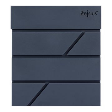 Zelsius Wandbriefkasten Briefkasten Solid mit Zeitungsfach, RAL7016 Anthrazit, Leises Schließen durch integrierte Dämpfer
