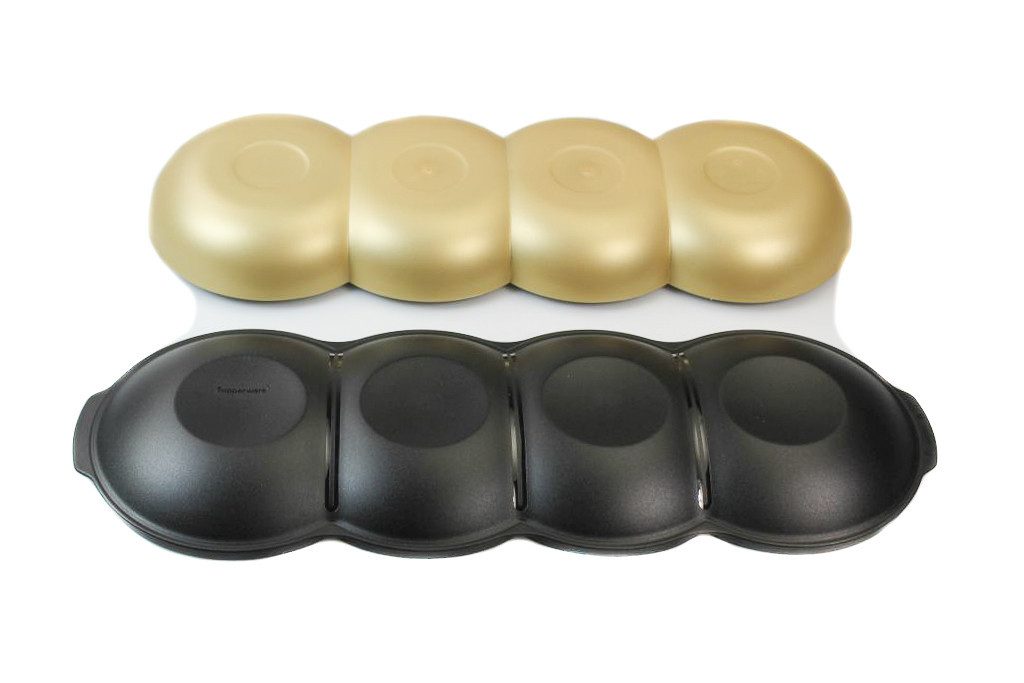 TUPPERWARE Servierschale Allegra Perle gold/schwarz mit Deckel