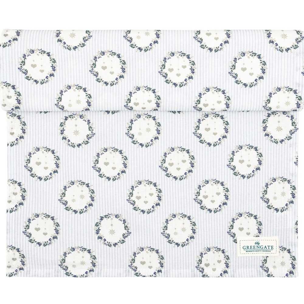 Greengate Tischläufer Greengate Tischläufer ZELDA Weiß mit Blumen Kränzen