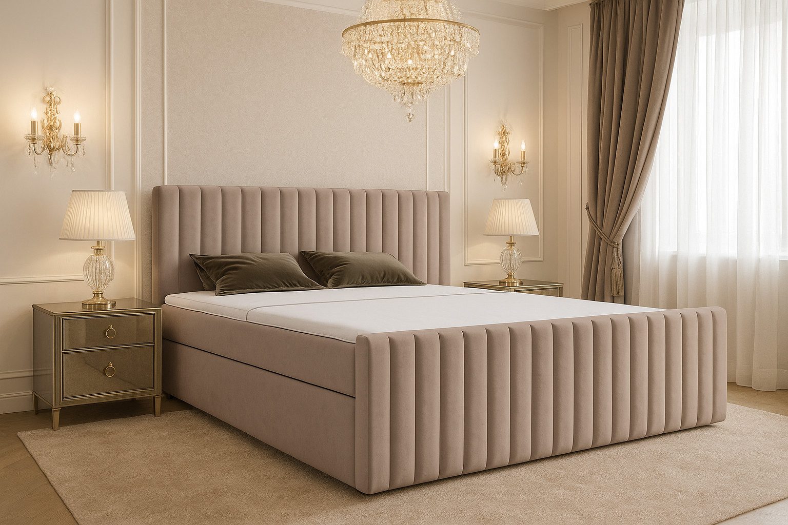 B&B Home Boxspringbett Benito I 180 cm 200 cm (H3 Matratze Bonellfederung, Kopfteil, Bettkasten und Topper)