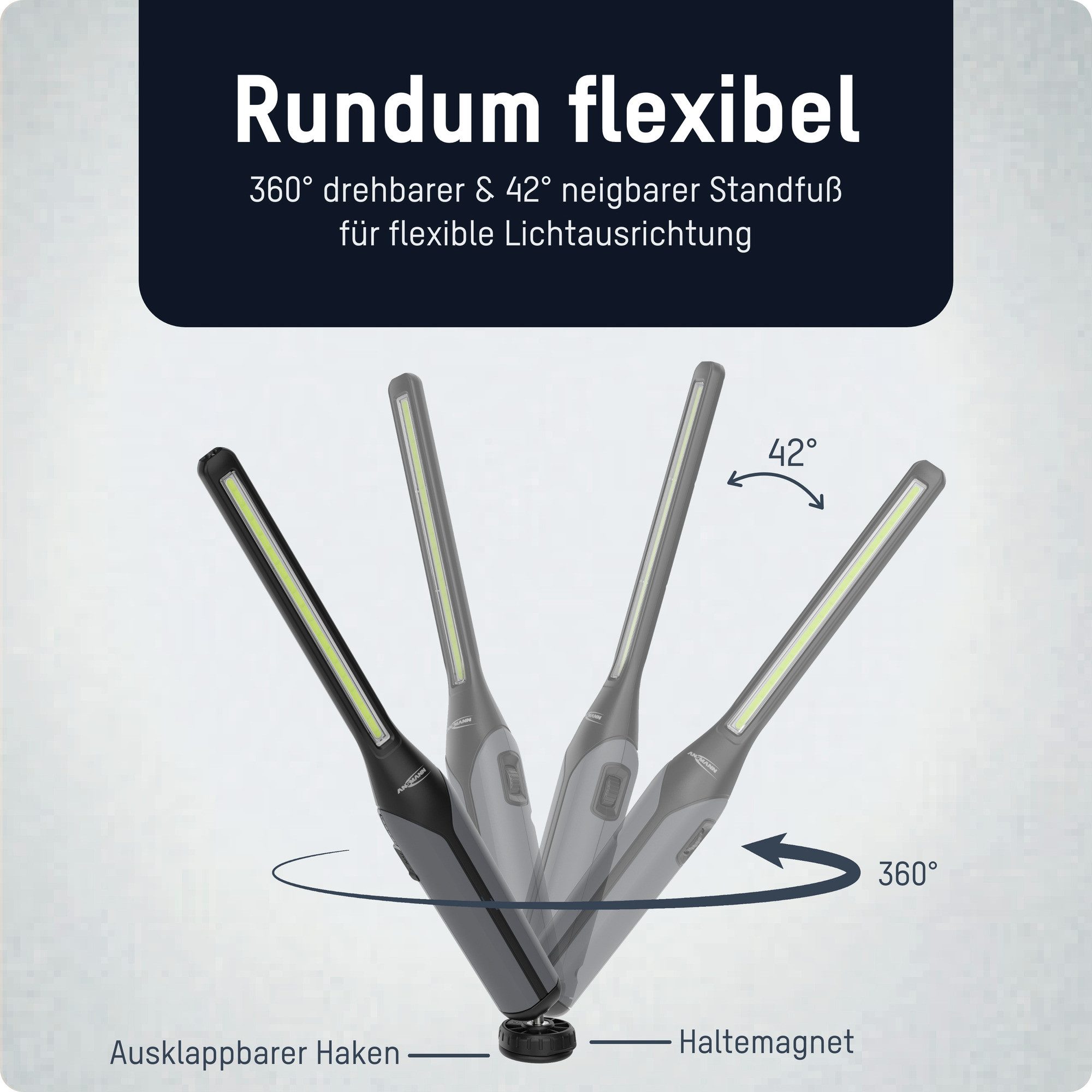 ANSMANN AG LED Arbeitsleuchte Profi-Arbeitsleuchte, wiederaufladbar, inkl. Magnet, robust