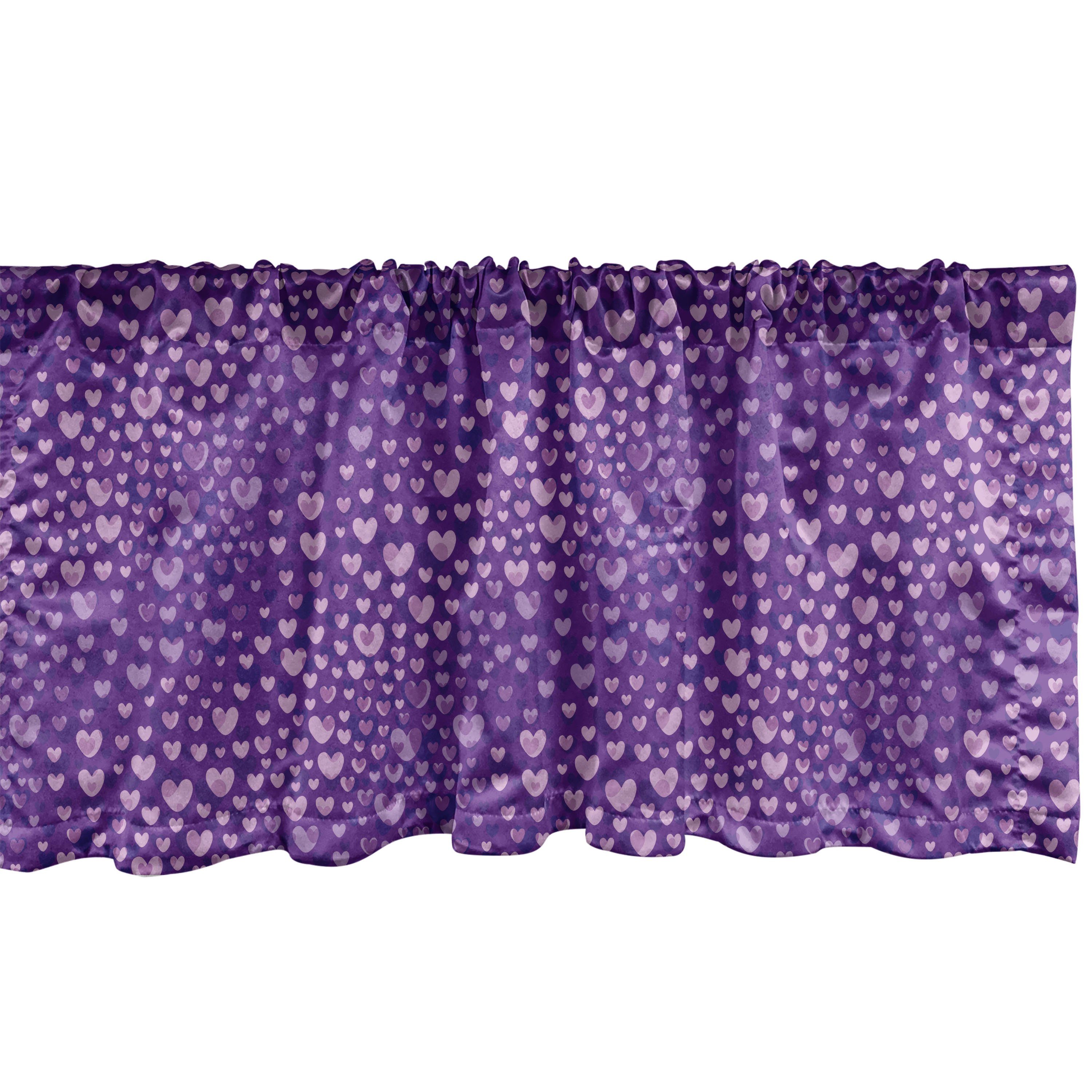 Abakuhaus Scheibengardine Vorhang Volant für Küche Schlafzimmer Dekor mit Stangentasche, Microfaser, Romantisch Lieber Themed Herz-Entwurf