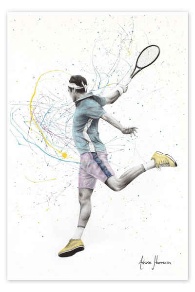 Posterlounge Poster Ashvin Harrison, Der Tennisspieler, Malerei