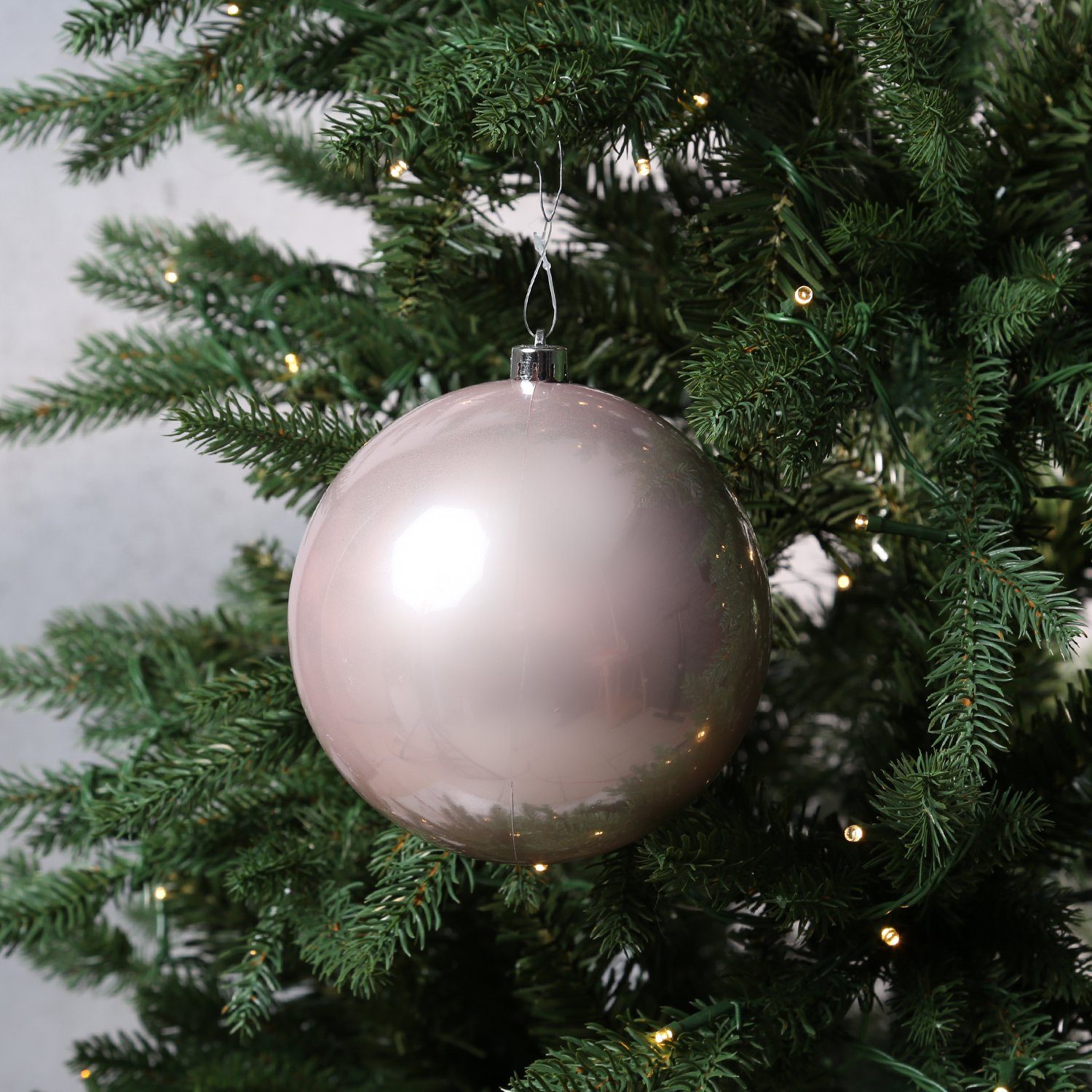 Weihnachtskugel rosa 14cm MARELIDA (1 St) bruchfest Außen Christbaumkugel Weihnachtsbaumkugel glänzend