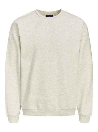 Jack & Jones Sweatshirt Basic Sweater Plus Size Sweatshirt Übergröße Pullover JJEBASIC 4521 in Hellgrau