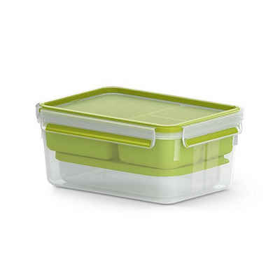 Emsa Lunchbox Lunchbox XL mit Einsätzen Clip Go, Kunststoff, (1-tlg., Box mit Deckel, 3 Einsätzen und einer Dose mit Deckel)