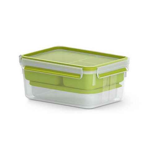 Emsa Lunchbox Lunchbox XL mit Einsätzen Clip Go, Kunststoff, (1-tlg., Box mit Deckel, 3 Einsätzen und einer Dose mit Deckel)