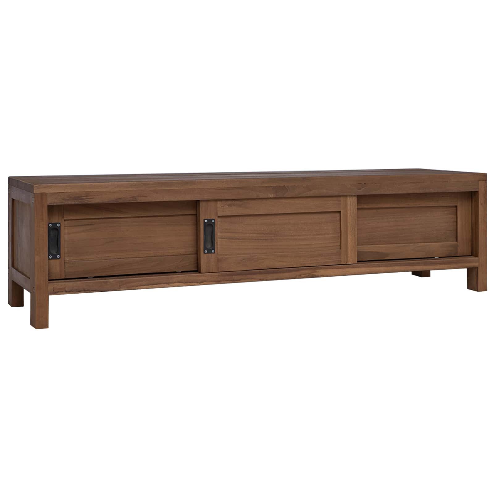 vidaXL Schranksystem TV-Schrank 110 x 30 x 30 cm Massivholz Natur (1-St)
