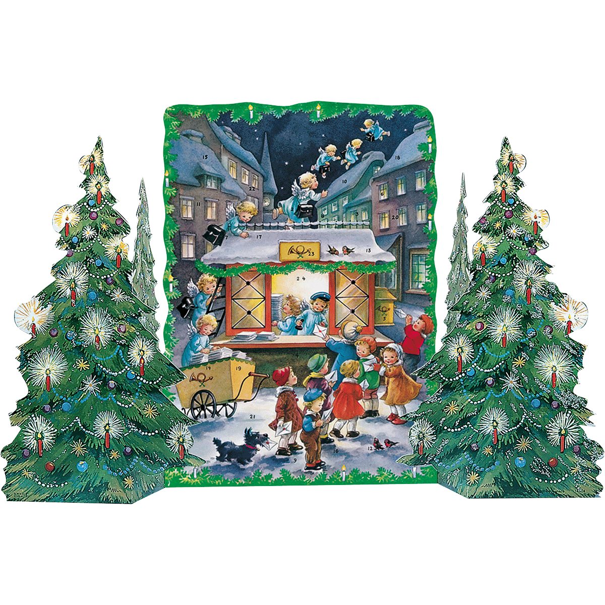 Korsch Verlag Adventskalender Adventskalender \"Engelchens Postamt\": Faltkalender zum Aufstellen