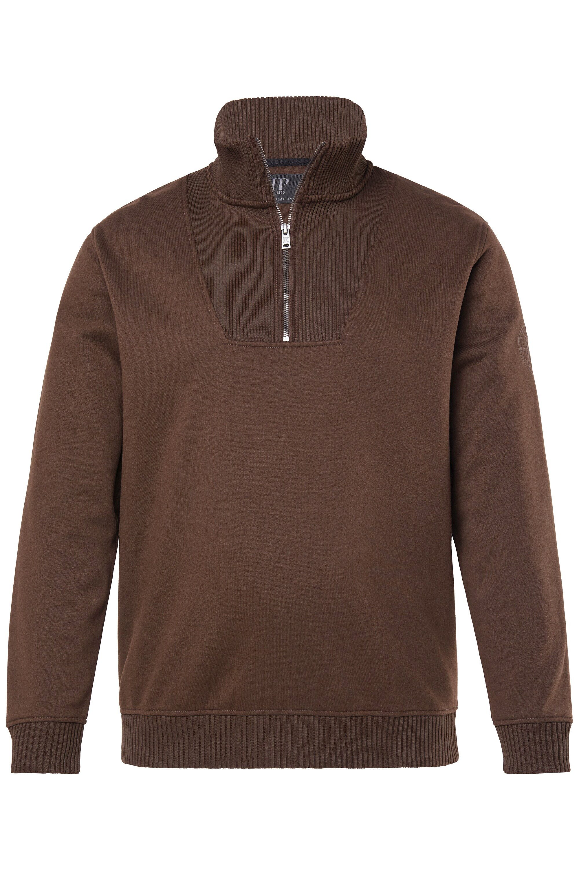 Sweatshirt Troyer Sweat Zippkragen Kängurutasche