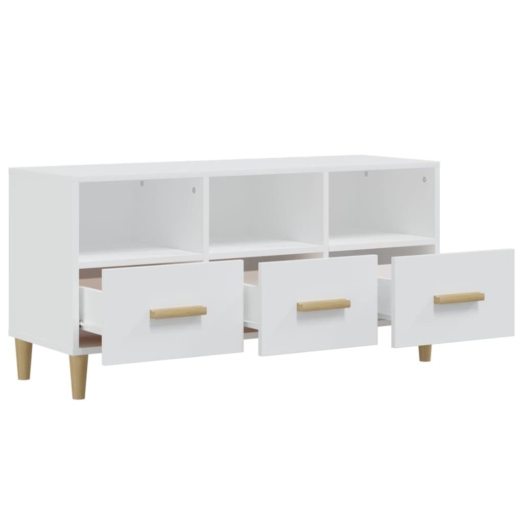 vidaXL TV-Schrank 102x36x50 Holzwerkstoff TV-Schrank cm (1-St) Weiß