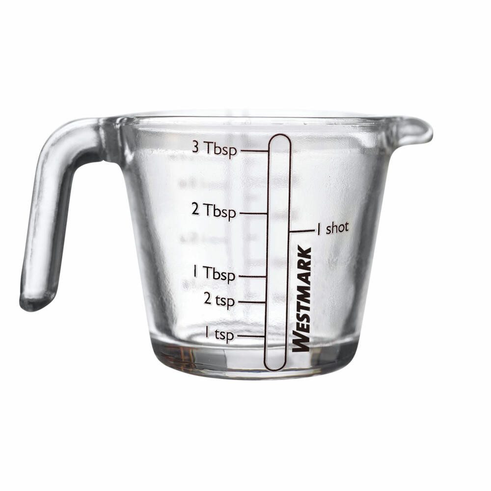 WESTMARK Messbecher 2 Stück 40 ml, 4 verschiedene Skalen, Mini-Messgläser, Borosilikatglas