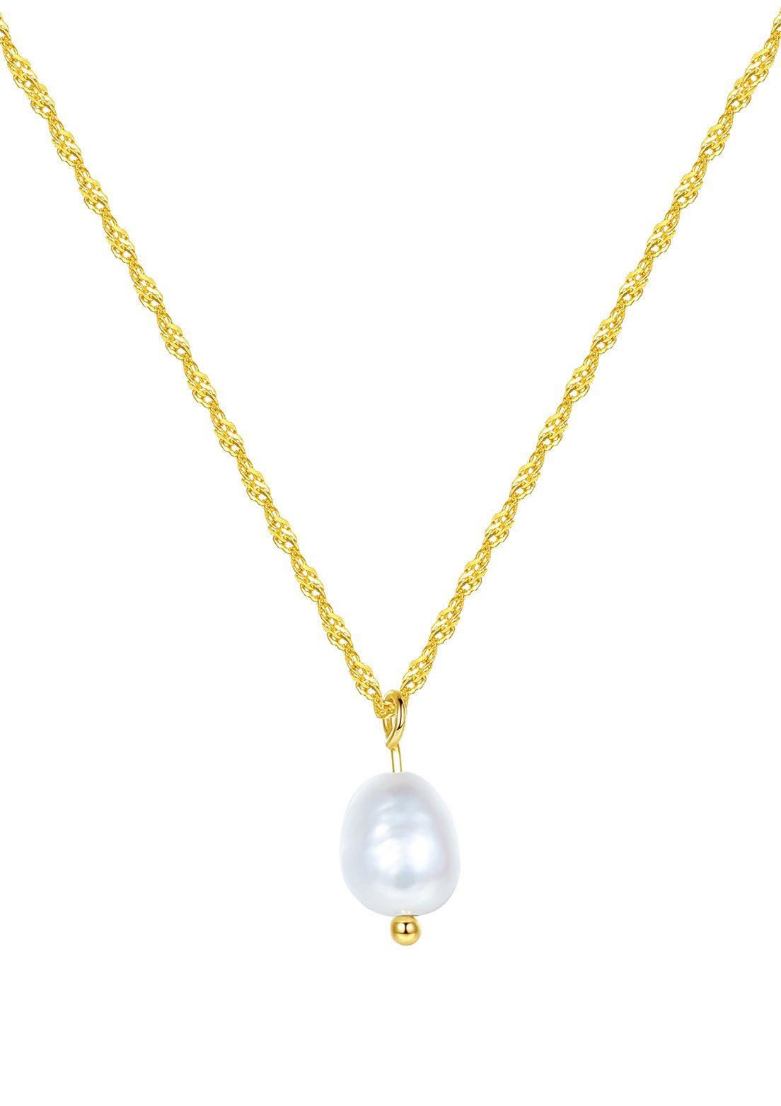 Hey Happiness Kette mit Anhänger Perle weiß, Silber 925 Damenkette 18K Rosé günstig online kaufen