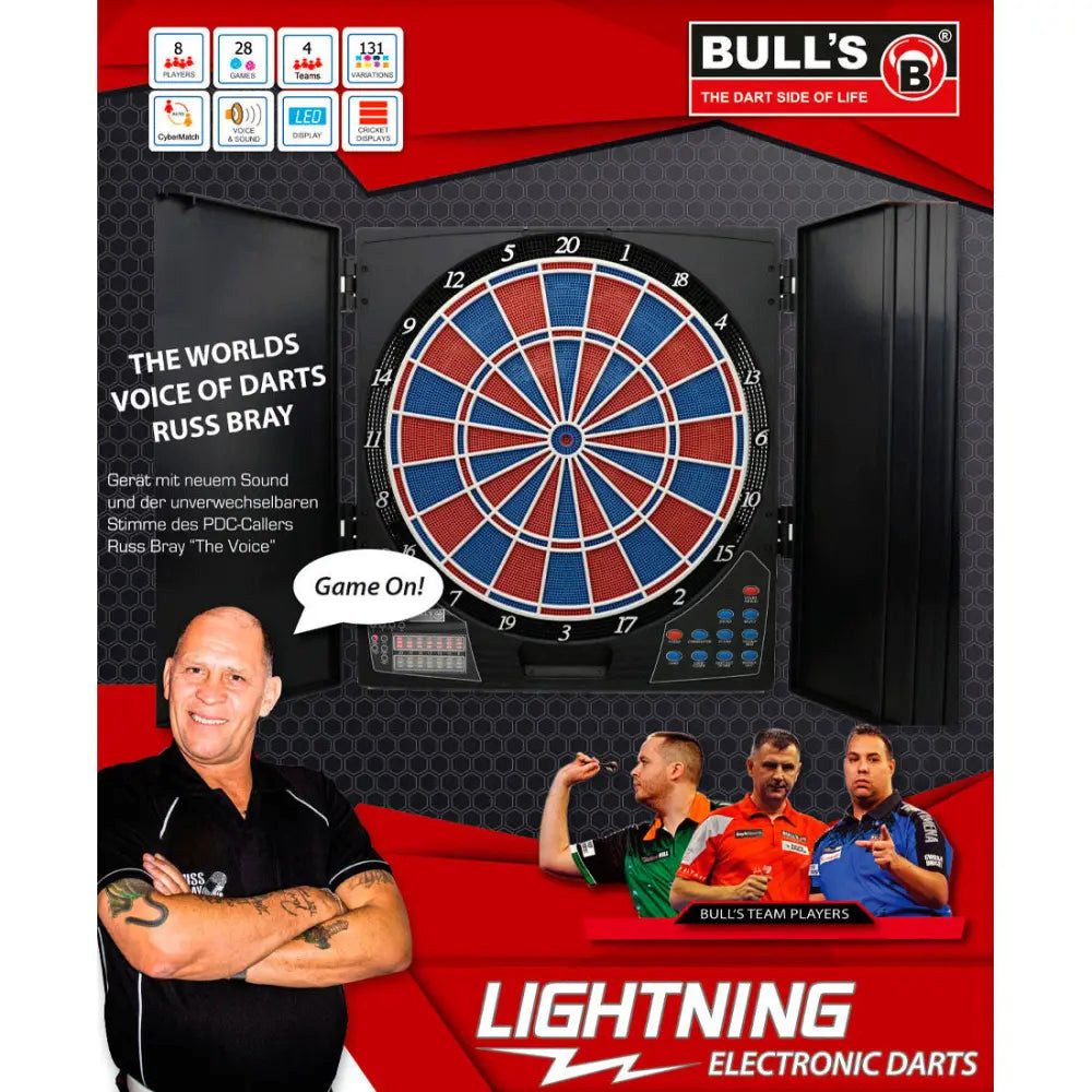 Sport-Knight® Dartscheibe Elektronisches Dartboard mit Kabinett, Turniergröße, 131 Spielmodi, (Dartboard-Set, mit 6 Dartpfeilen, 40 Soft Tips, Netzteil und Bedienungsanleitung)