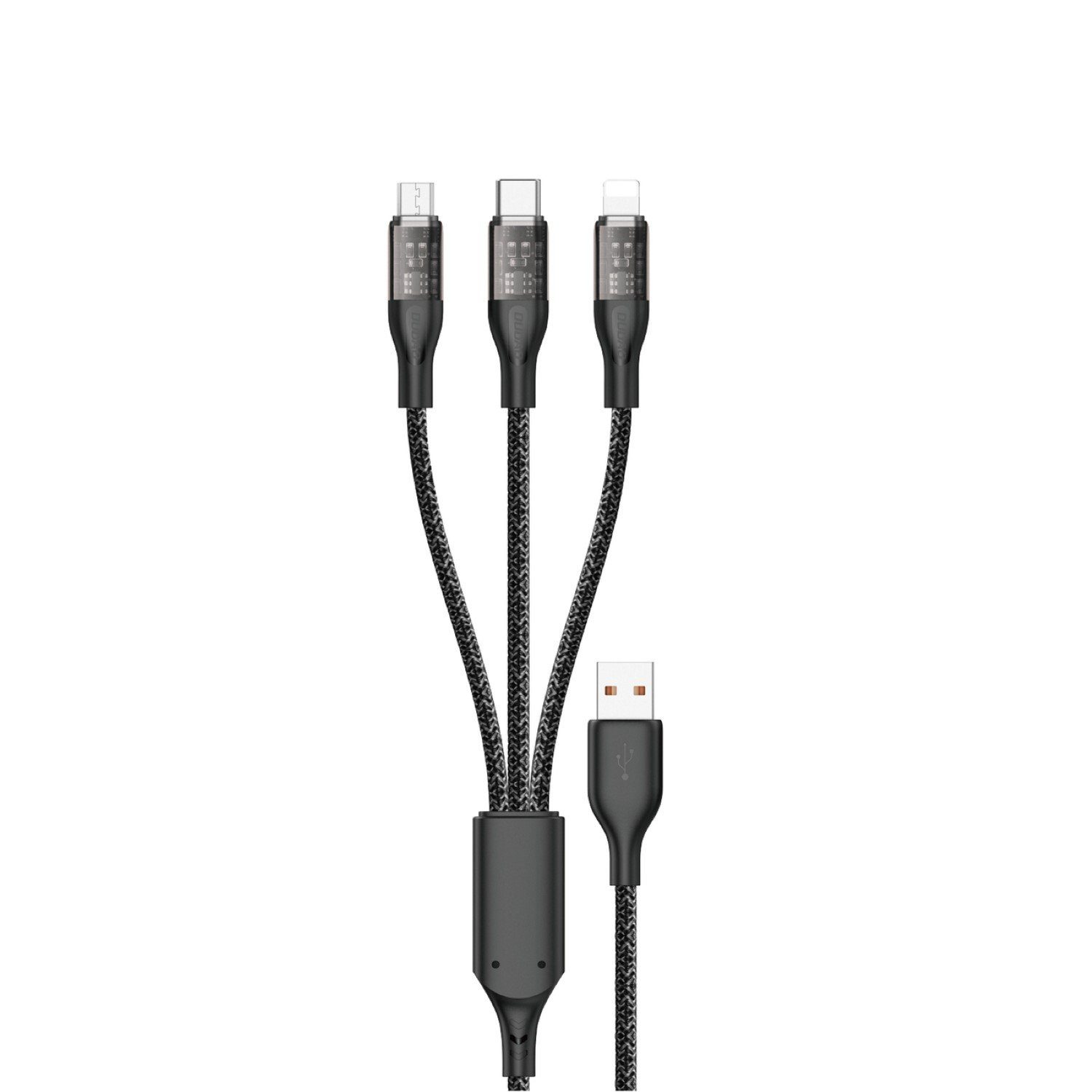 Dudao Ladekabel 1,2 m 3in1 USB - USB-C/microUSB/iPhone-Anschluss Grau  Smartphone-Kabel