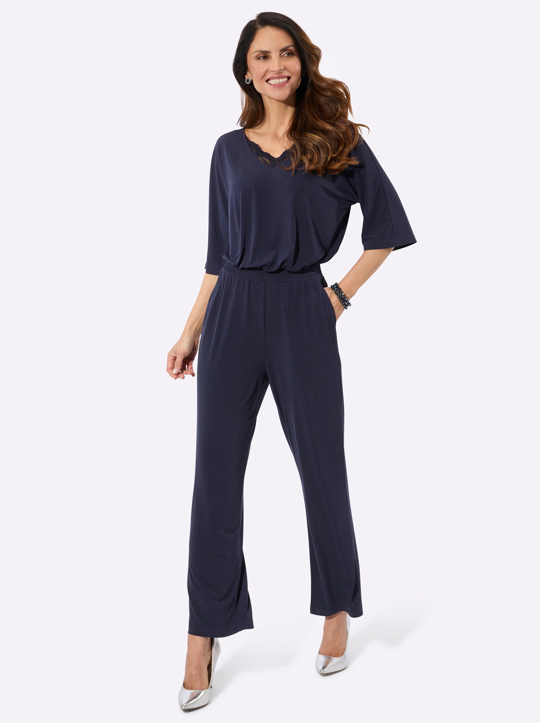 Witt Jumpsuit Jumpsuit Kurzarm Innenbeinlänge ca. 71 cm