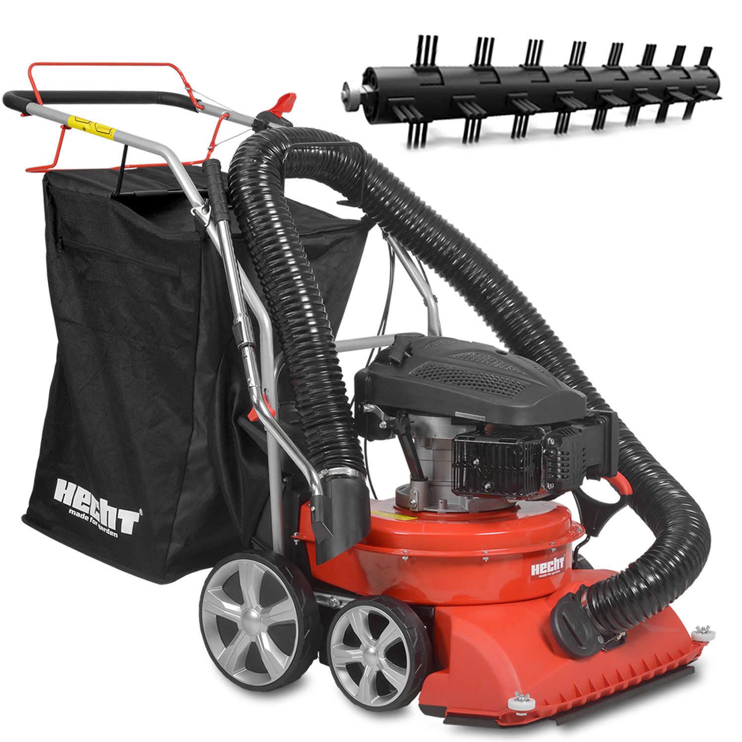 Hecht Benzin-Laubsauger 8514 fahrbar inklusive Kehrwalze, 2,7m Saug-/Blasschlauch, 6PS