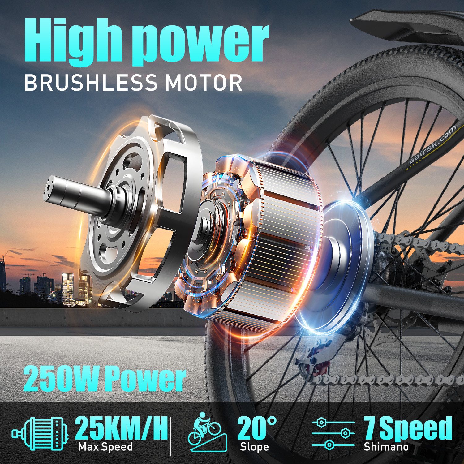 ibettertec E-Bike Cityrad 26 Zoll,Pedelec mit 36V 10/13AH Akku 250 W Motor, 55km, 250 Wh, (Pedelec Herren Damen, E Bike 21 Gang, E Bike 7 Gang, Trekking E Bike, City E Bike 250W, Elektrofahrrad für Pendler, E Bike 36V Akku, E Bike City und Tour)