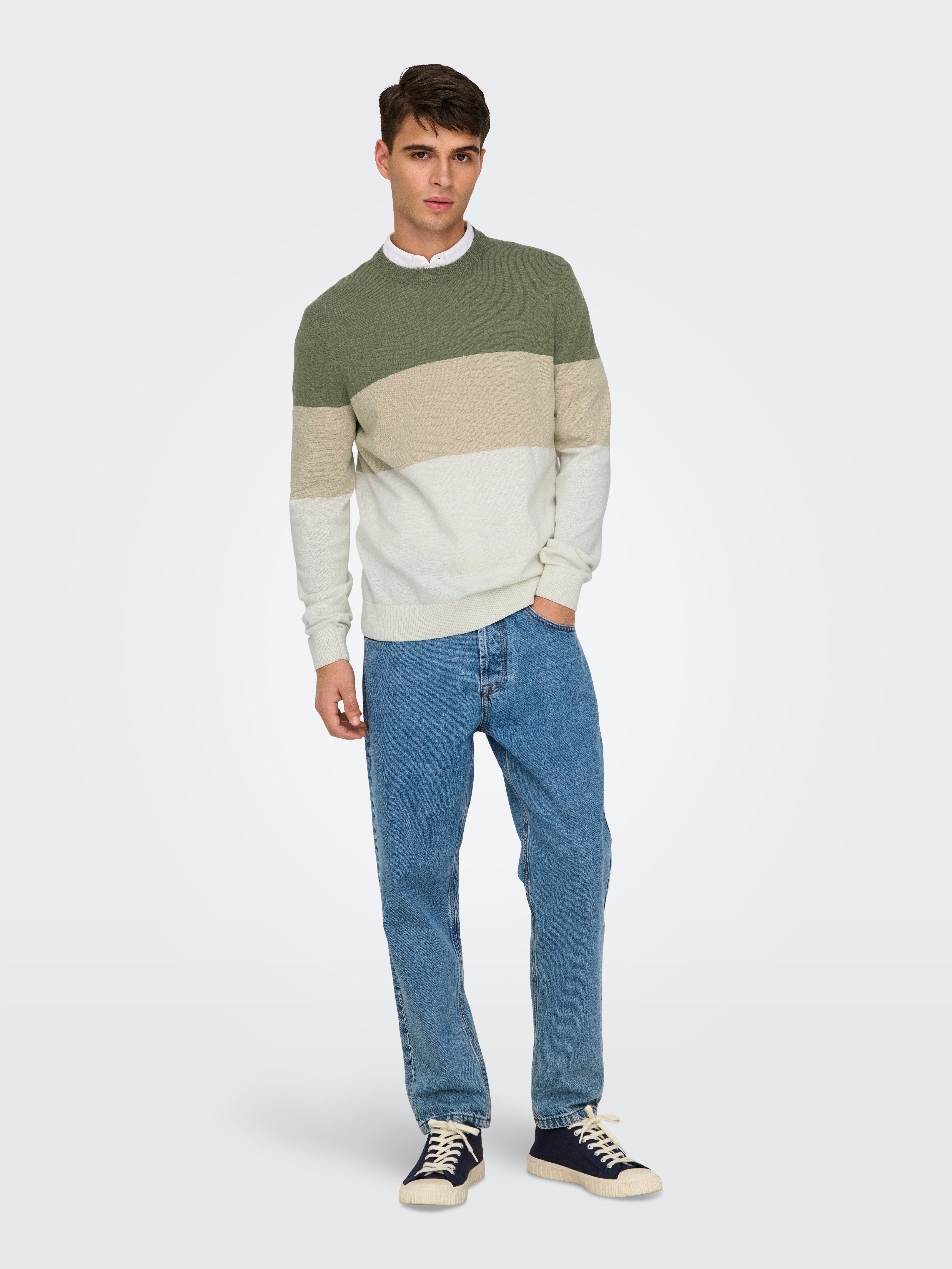 ONLY & SONS Rundhalspullover ONSREX LIFE REG 12 CREW KNIT