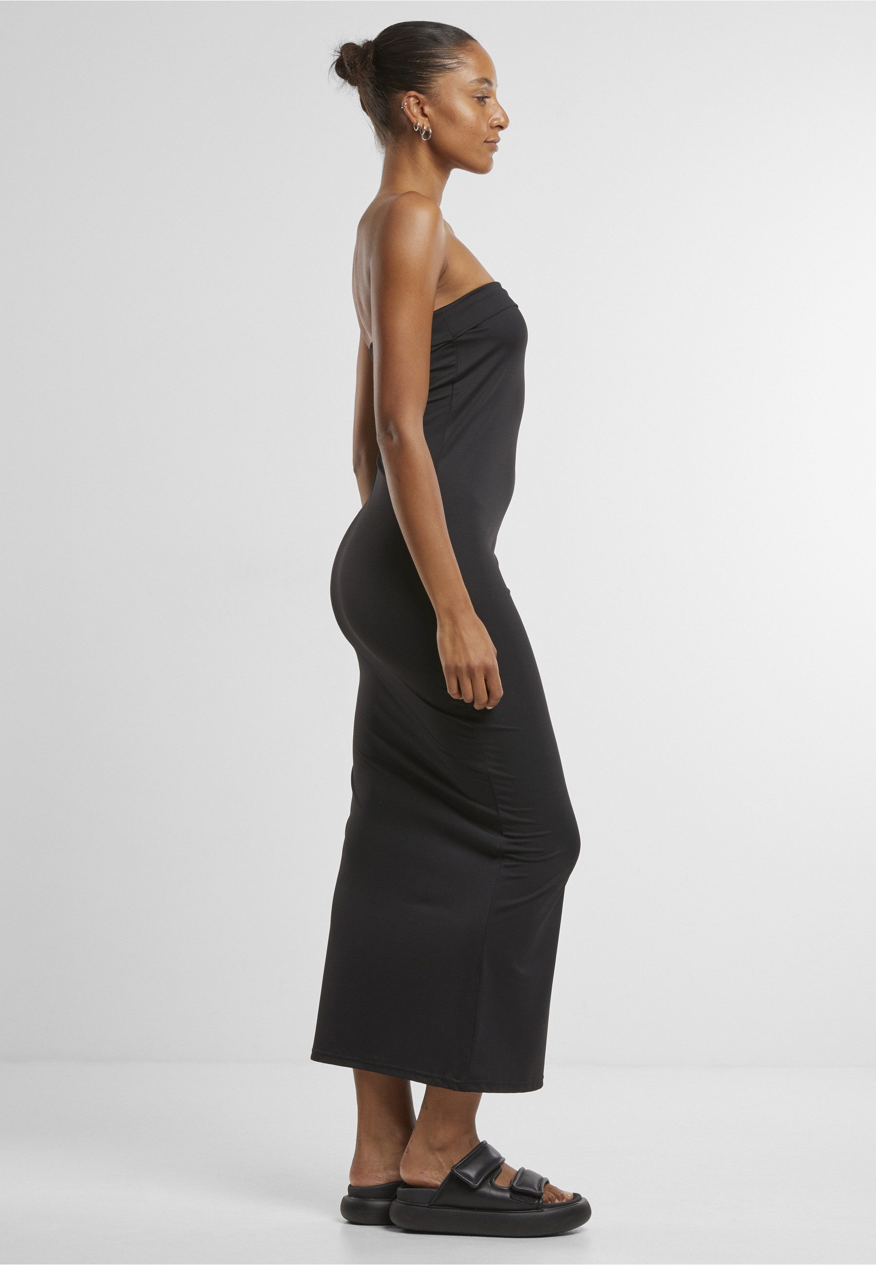 URBAN CLASSICS Shirtkleid Urban Classics Ladies Bandeau Midi Dress (1-tlg)