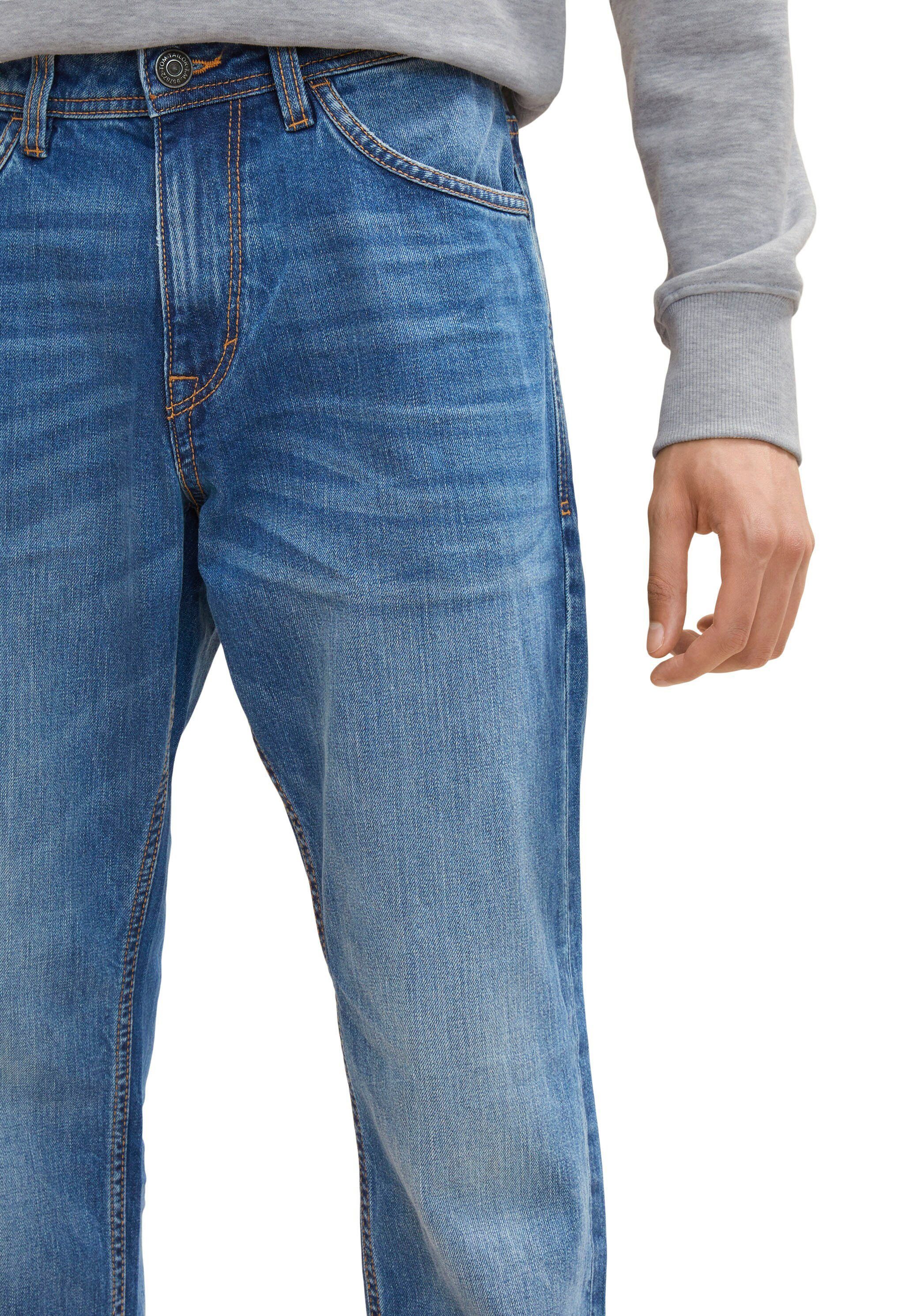 Josh mid TOM Reißverschluss stone 5-Pocket-Jeans mit used TAILOR