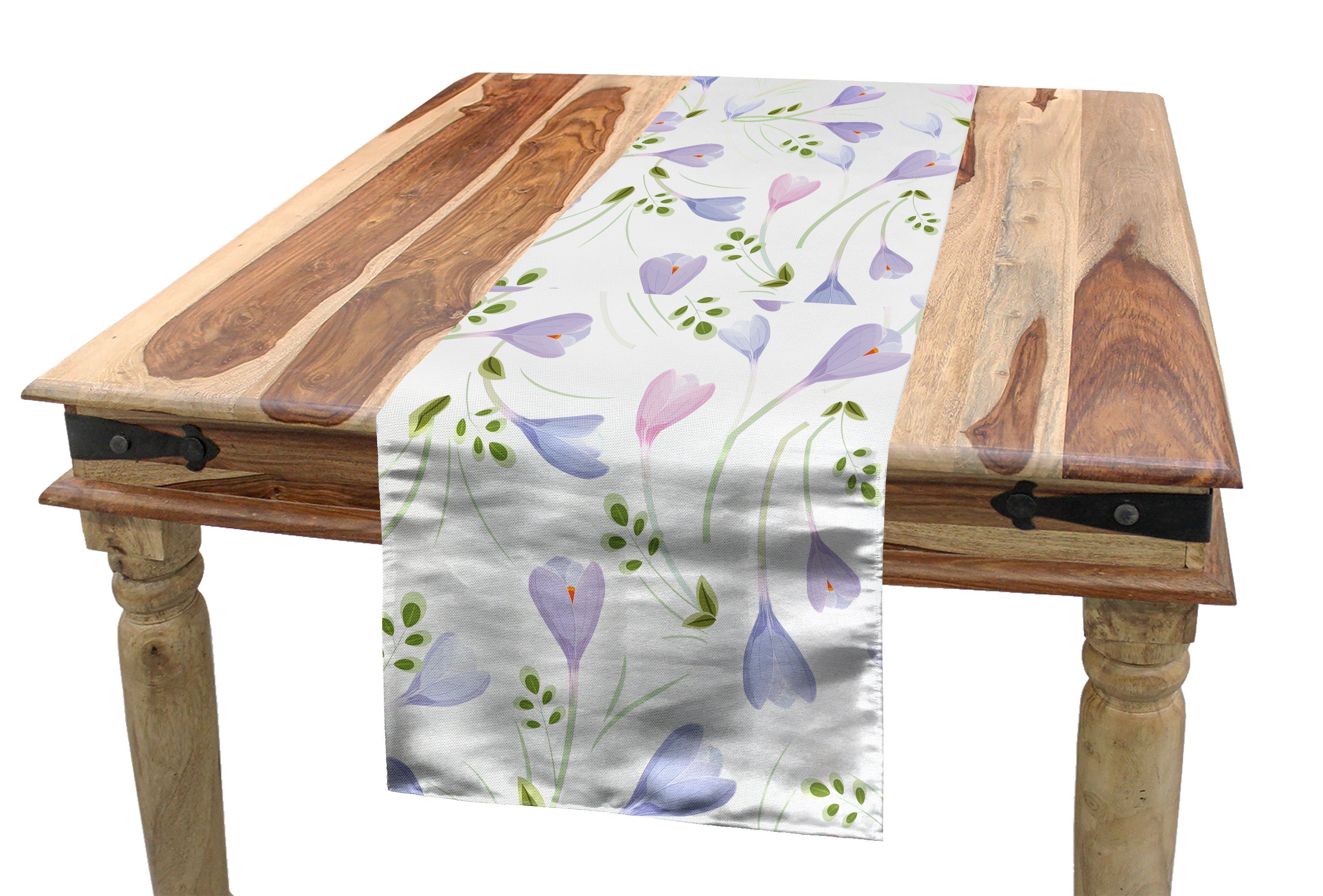 Abakuhaus Tischläufer Esszimmer Küche Rechteckiger Dekorativer Tischläufer, Blume Zarte Pastellblumenmotiv