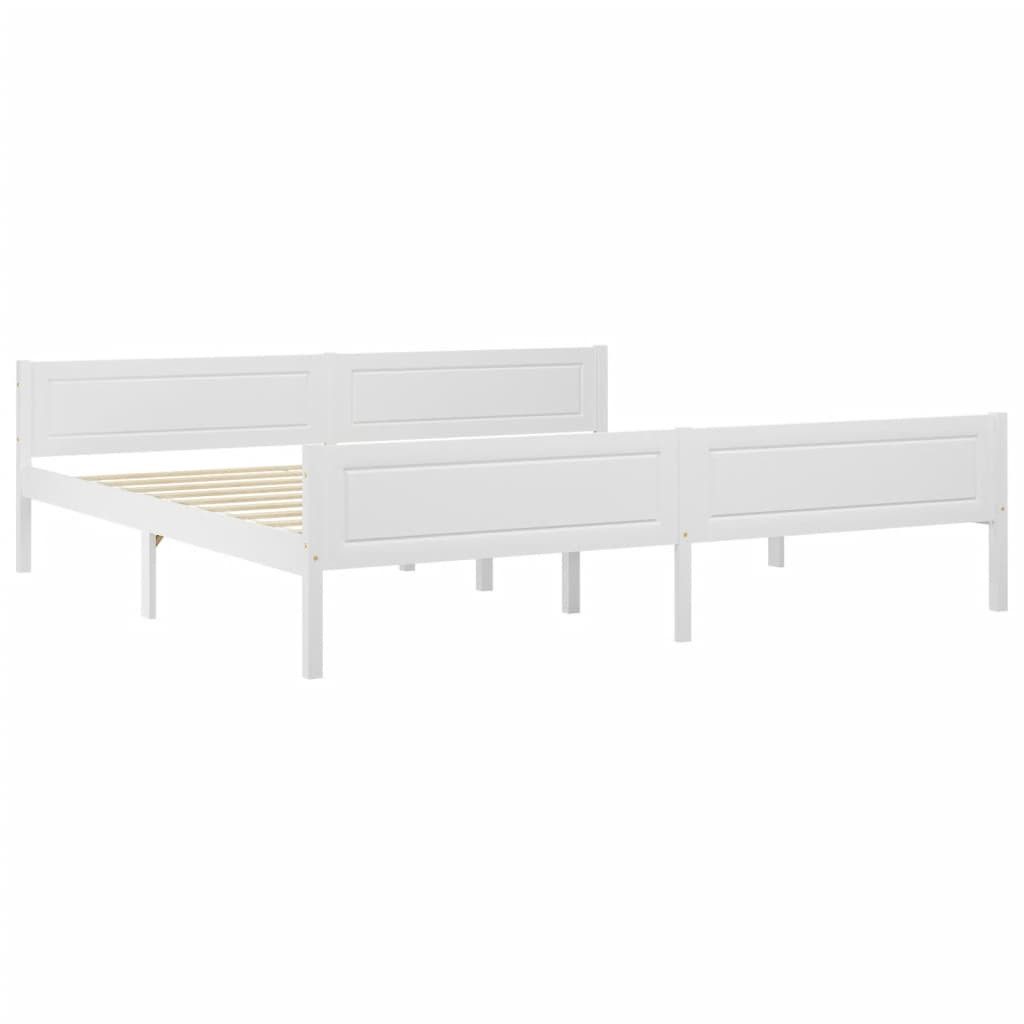 vidaXL Bettgestell 200 x 200 cm Massivholzbett Kiefer Weiß 200x200 cm Bett Bettgestell