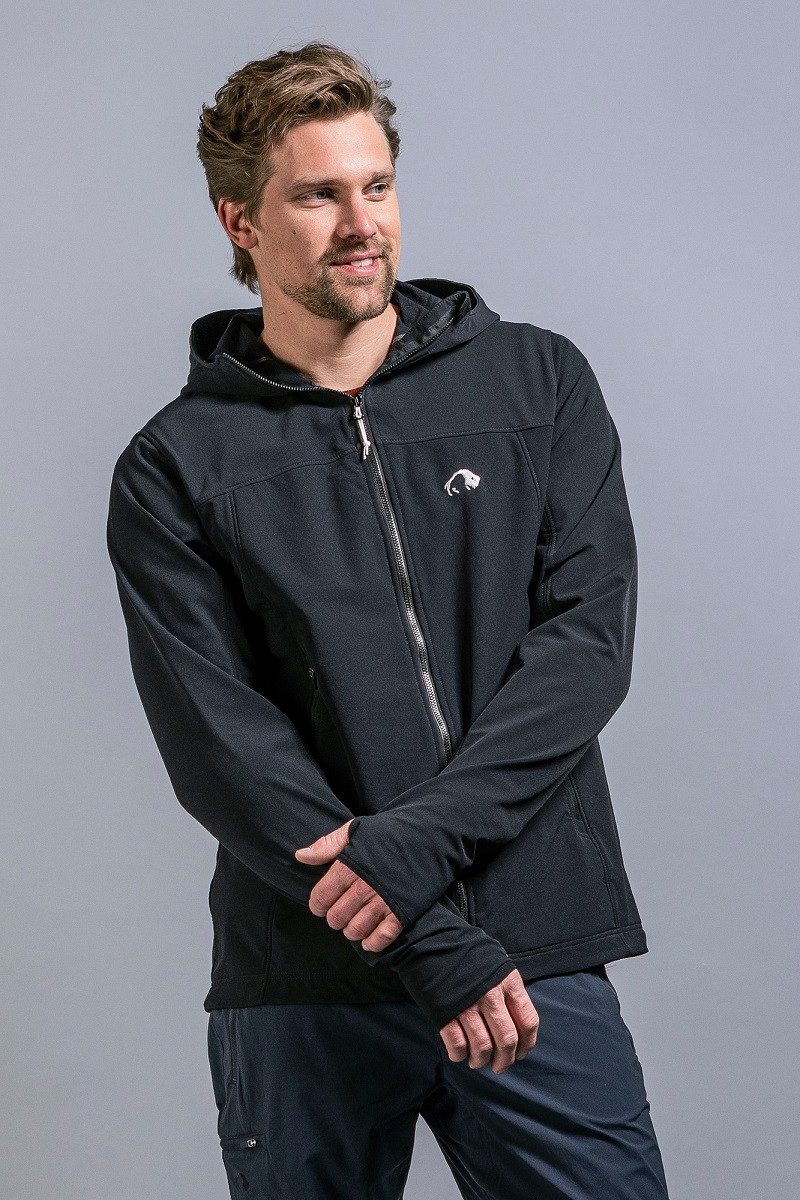TATONKA® Softshelljacke Cesi Hooded (winddicht, atmungsaktiv) schwarz Herren