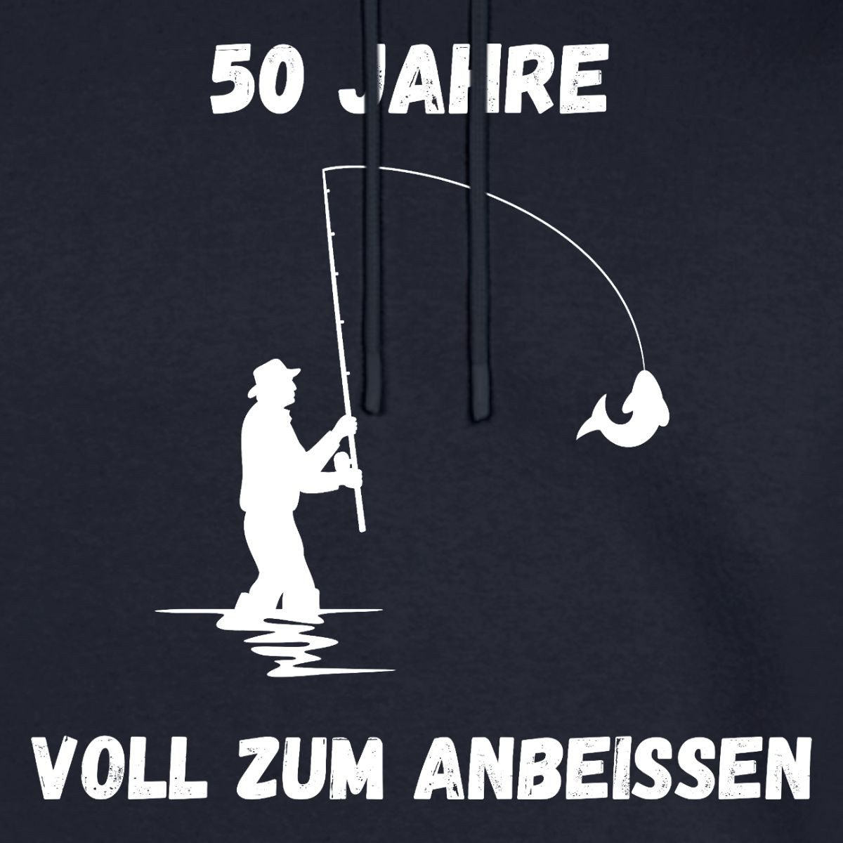 Spreadshirt Hoodie 50ster Geburtstag, Angler, Zum Anbeißen Herren Premium Hoodie (1-tlg)