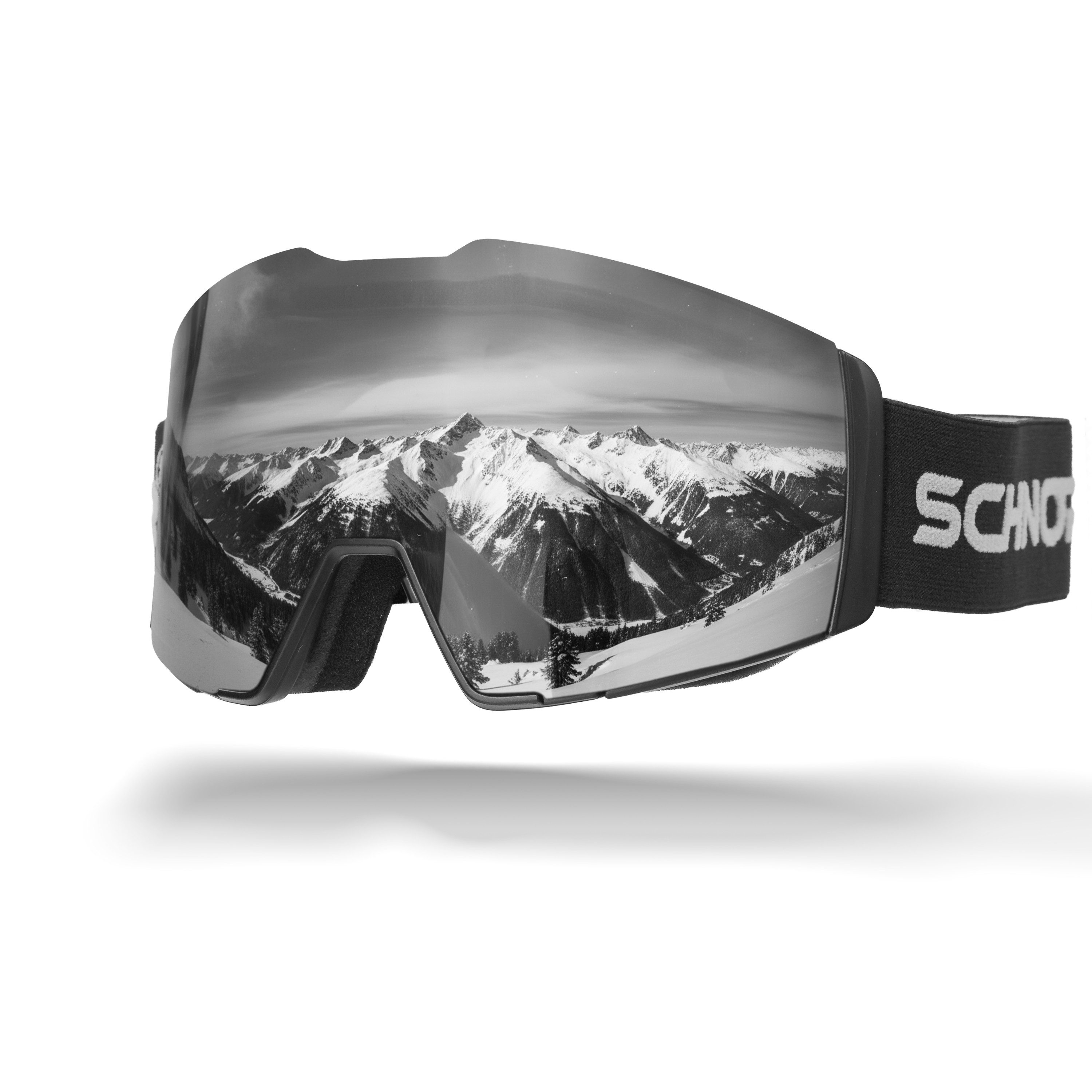 SCHNORR Sportbrille Schnorr Skibrille Edge Silber (S3/S4), Full REVO, Anti-Fog, UV400, (1-St), Full REVO-Beschichtung Silber (S3)