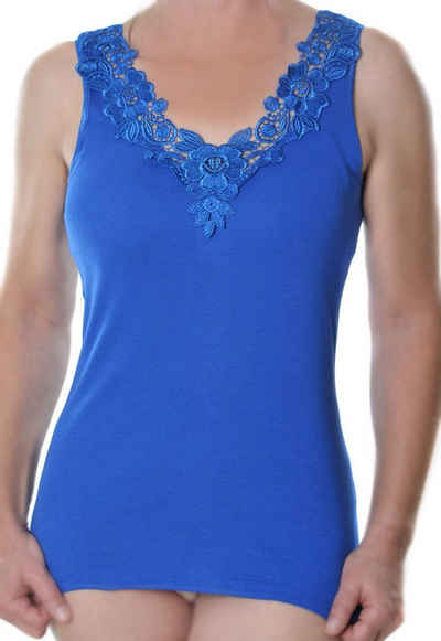 Toker Collection® Achselhemd Damen Unterhemd mit extra breiter Spitze (1 Stück, einzeln gepackt) Spitze in vielen Varianten
