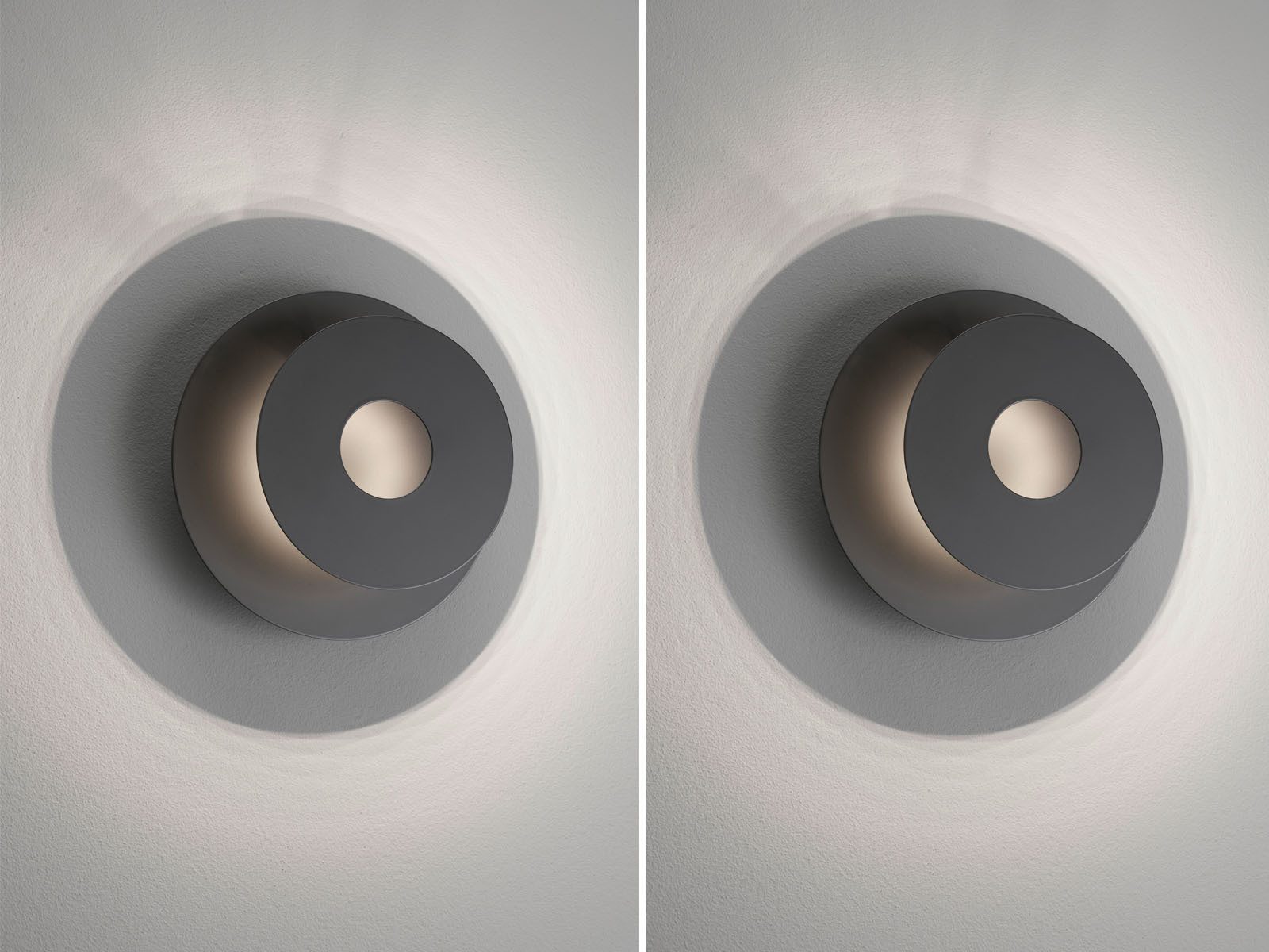 FISCHER & HONSEL LED Wandleuchte, schwenkbar, LED fest integriert, Warmweiß, 2er SET Schwarz für indirekte-s Licht & Wandbeleuchtung innen