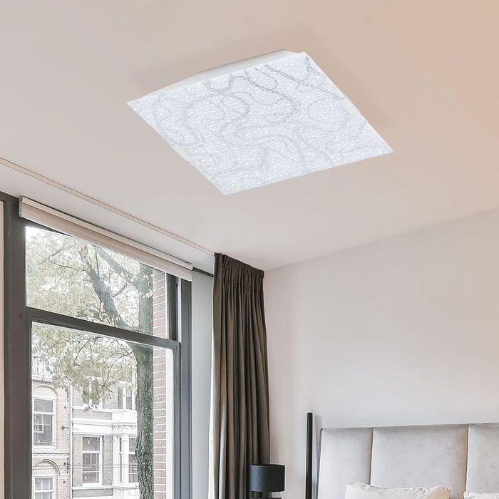 EGLO LED Deckenleuchte Leuchtmittel inklusive Warmweiß LED 7 Watt Deckenleuchte Hauslampe Leuchte Wohnzimmer Glas Flur Eglo