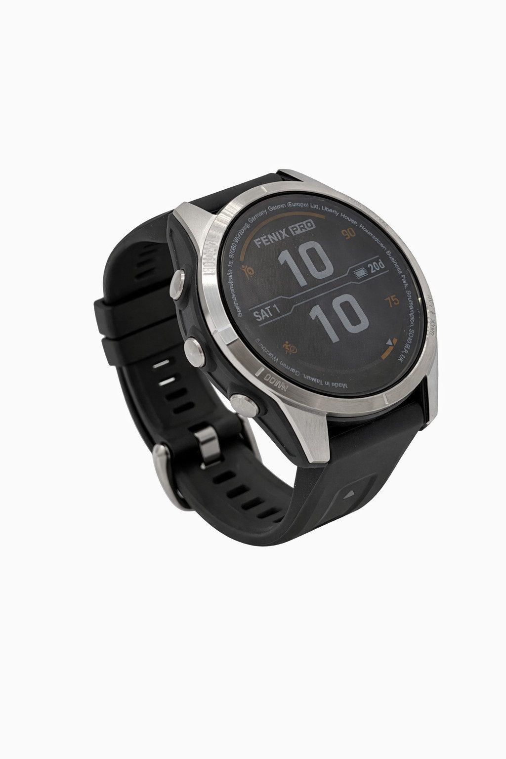 Garmin fēnix® 7 Pro Smartwatch (3,04 cm cm/1,2 Zoll, Garmin OS) Einzelartikel, 2-tlg., Smartwatch inkl. Silikon-Armband und Lade-/Datenkabel, Solar-Ladelinse; Saphirglas; Taschenlampe; Gen 5 Sensor; Gehäuse 42mm
