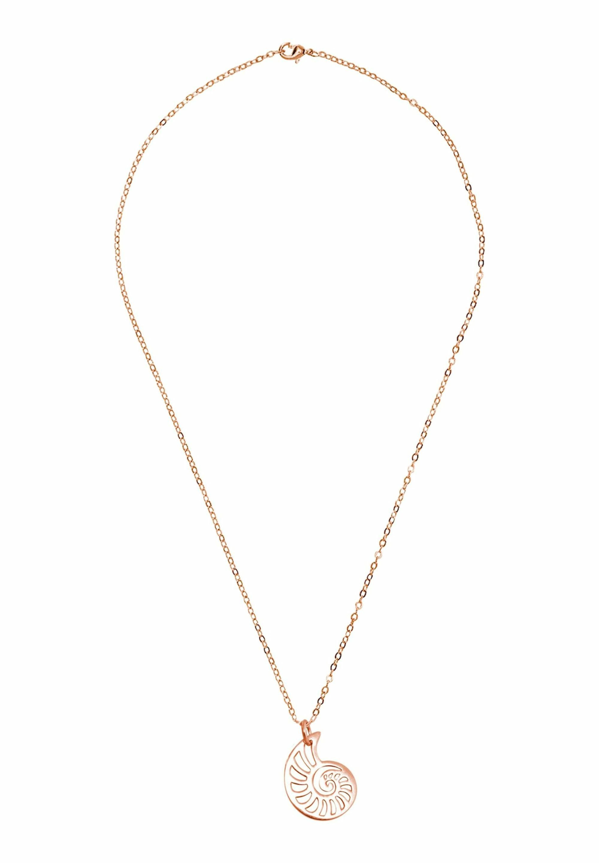 Gemshine Kette mit Anhänger Maritim Nautics Nautilus Muschel rose gold coloured | Halsketten