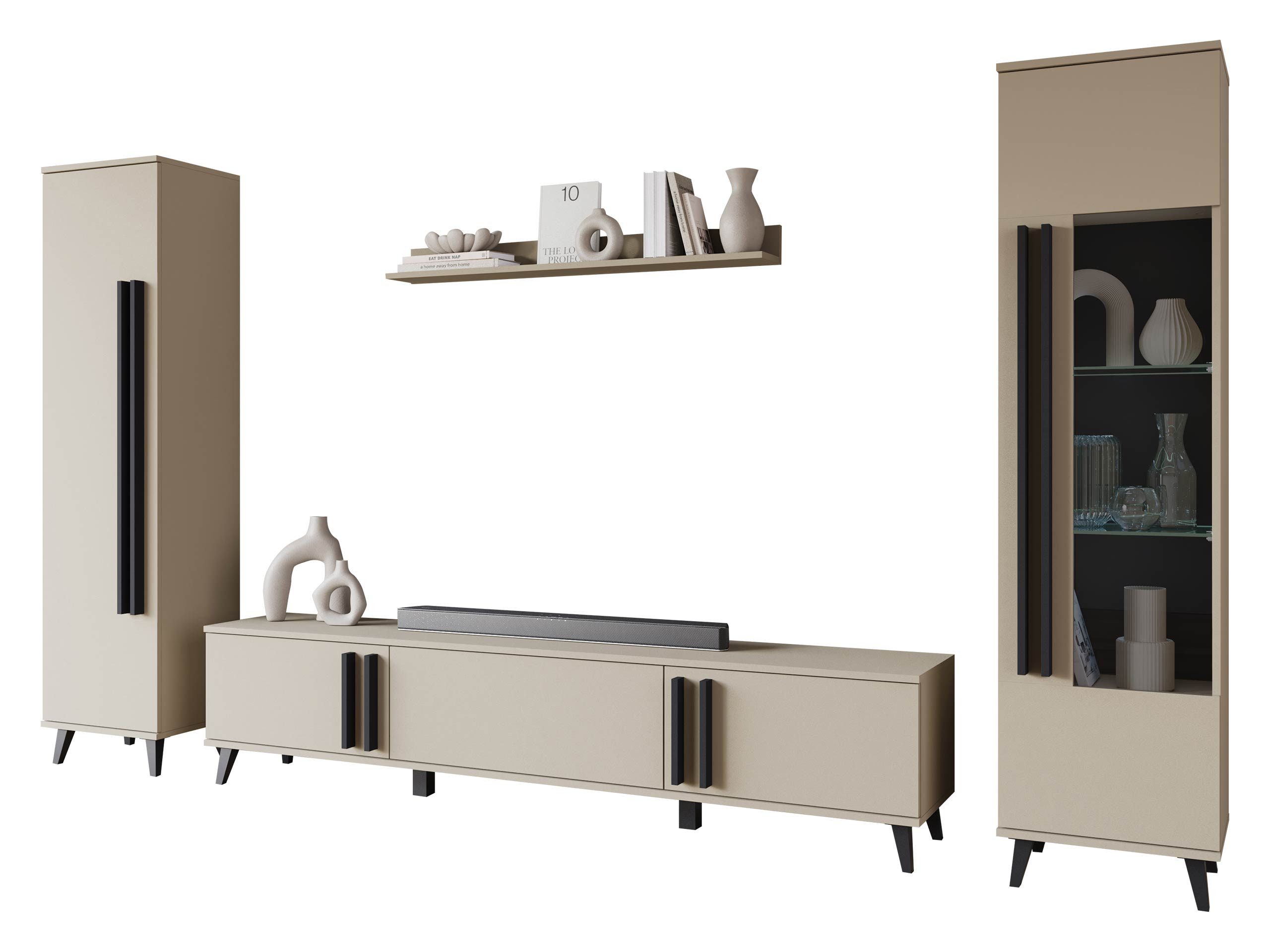 MIRJAN24 Wohnwand Helsinki II, (4er-Set, Vitrine, günstig online kaufen