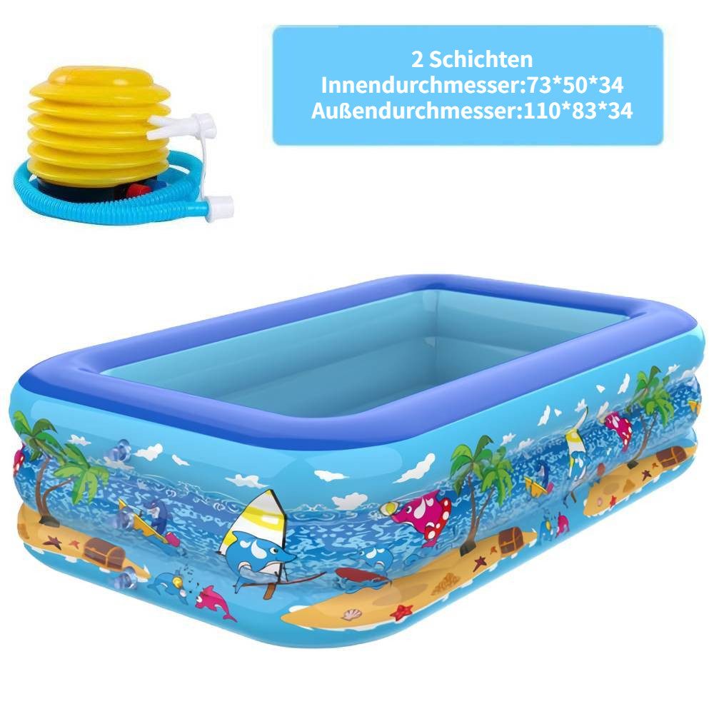 Blusmart Planschbecken Aufblasbarer Pool, (Kinderpool,Kinder Planschbecken, Cartoon-Verdickungs-Schwimmbecken), Für Kleinkinder, Kinderbecken