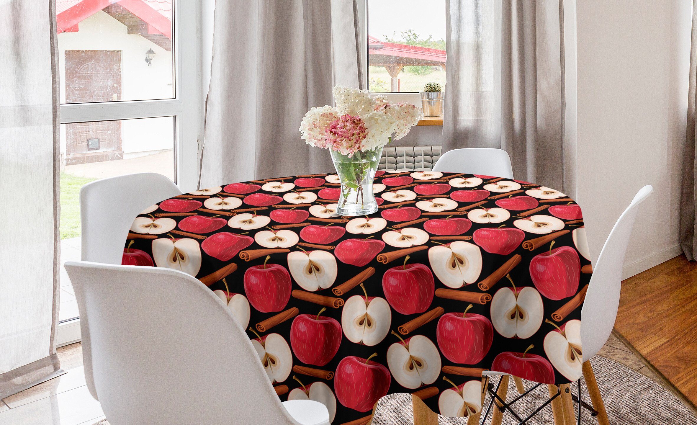 Küche Früchte Dekoration, Tischdecke Kreis Esszimmer Abakuhaus Apfel Zimtstangen Tischdecke Abdeckung für