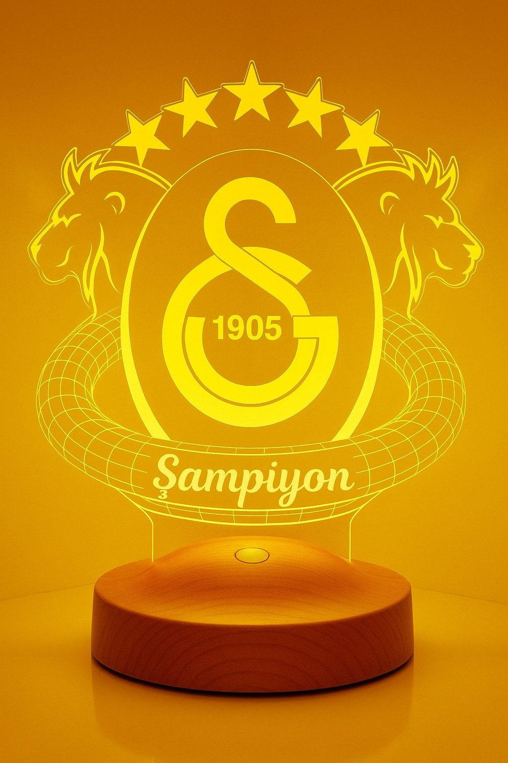 Geschenkelampe LED Nachttischlampe Galatasaray Fanartikel 3D günstig online kaufen
