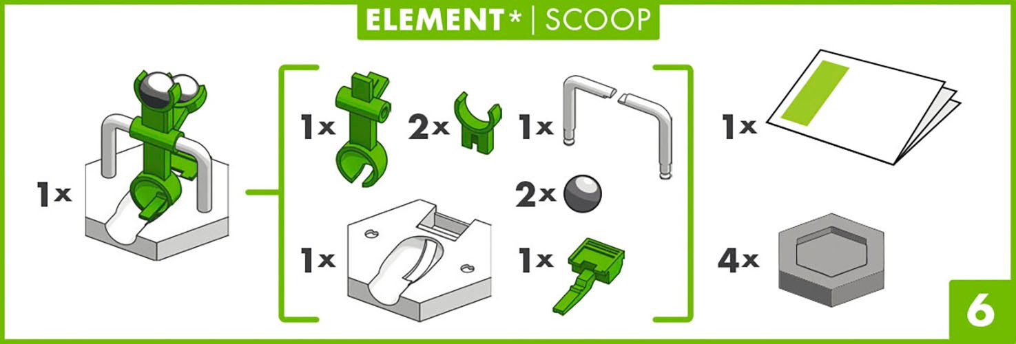 Ravensburger Kugelbahn-Bausatz GraviTrax Element Scoop, Made in Europe